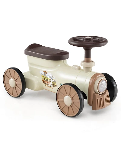 Costway Ride on Push Car with Storage Compartment & Train Whistle Sound Button