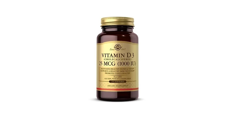 Solgar Vitamin D3 (Cholecalciferol) ,1000 Iu ,250 S Gels