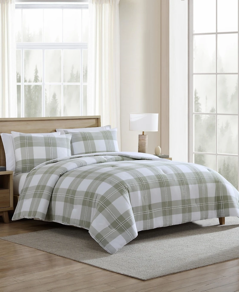 Eddie Bauer Mountain Embroidery Plaid Cotton -Pc. Comforter Set