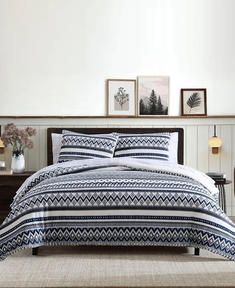Eddie Bauer Shelton Fair Isle Plush 3-Pc. Comforter Set, Full/Queen