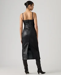 Levi's Premium Women's Coated Seamed Bustier Denim Midi Dress