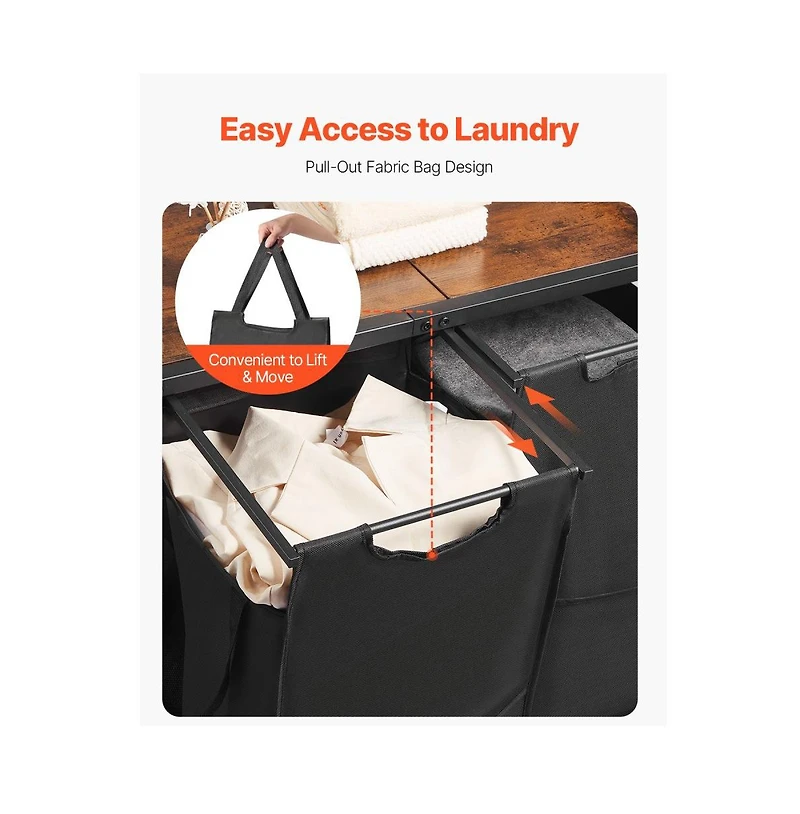 Slickblue Laundry Hamper with 3 Tiers, 2 Compartments, and Storage Rack