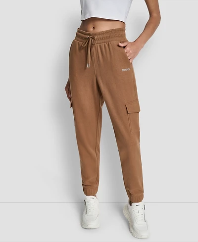 Dkny Sport Women's Studded-Logo Cargo Joggers
