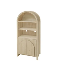 Casainc Arched Kitchen Pantry with Adjustable Shelves, Farmhouse Storage Cabinet for Kitchen, Dining, or Living Room