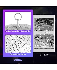 Yescom 20" Large Disco Ball Mirror Big Hanging Glass Decor for 70s 80s Party Events Wedding Dj Dance Club Stage Lighting Silver