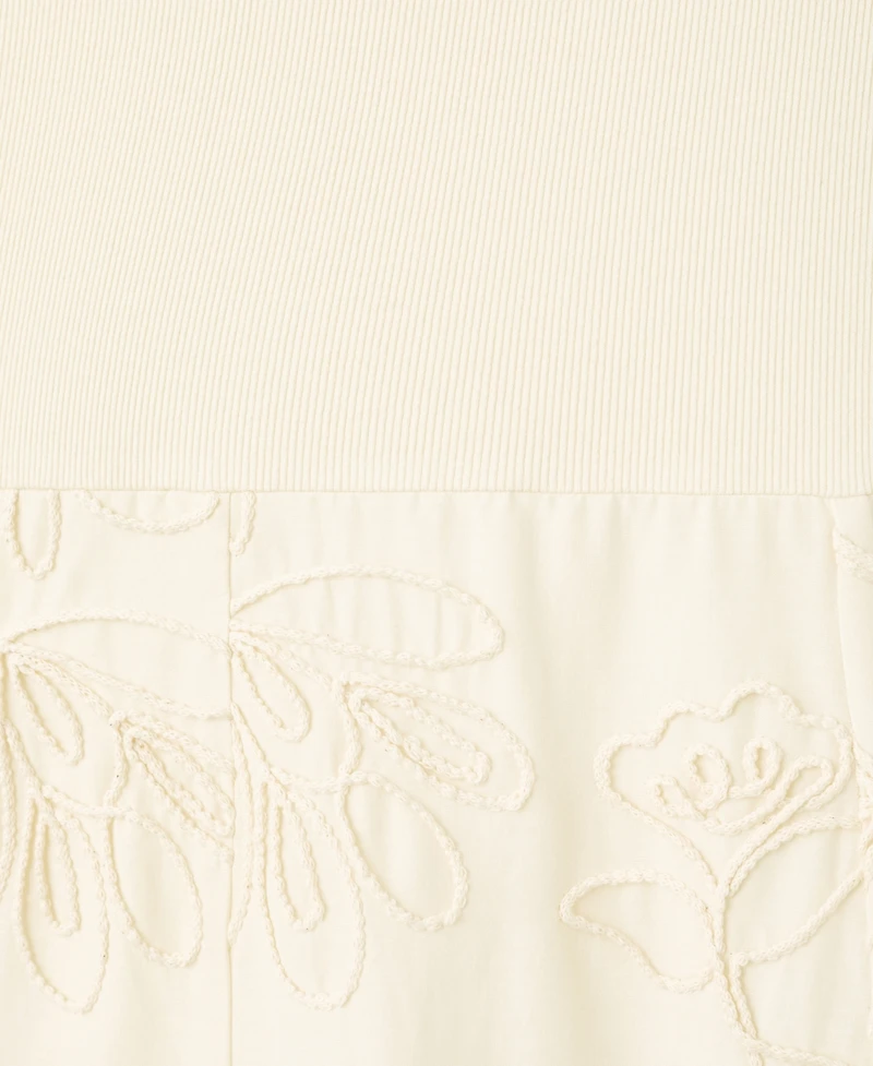 Mango Women's Floral-Embroidered Combined Dress