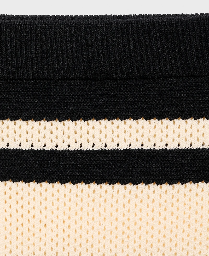 Mango Women's Stripes Knitted Midi Skirt