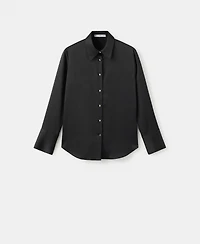 Mango Women's Satin Finish Flowy Shirt