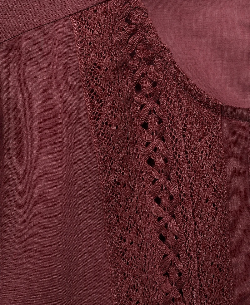 Mango Women's Embroidered Puff-Sleeve Blouse