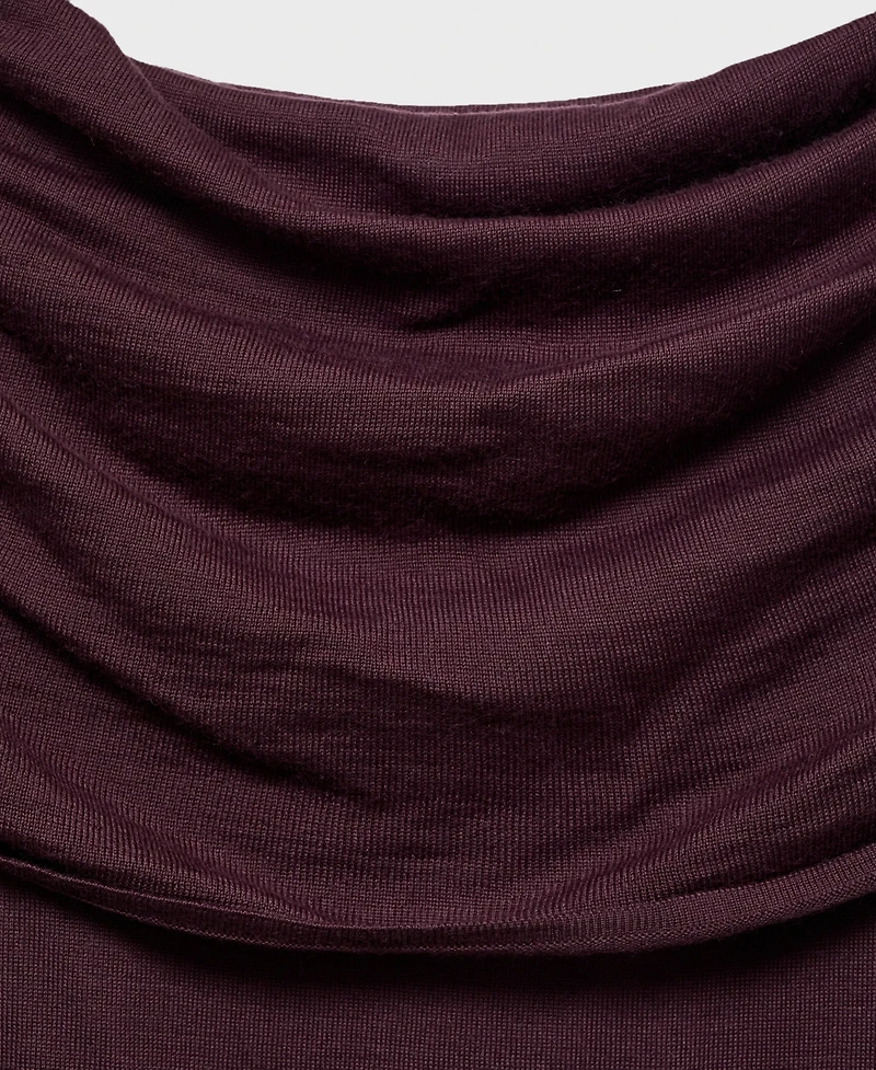 Mango Women's Draped Neckline Fitted Sweater