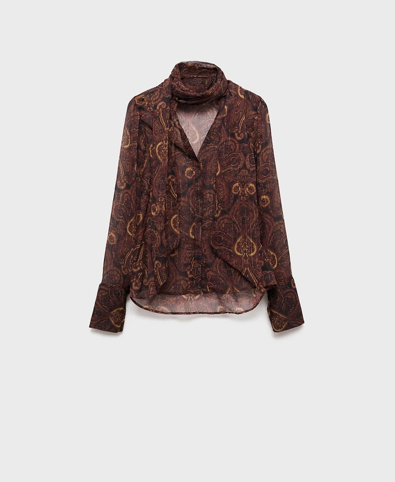 Mango Women's Foulard Paisley-Print Blouse
