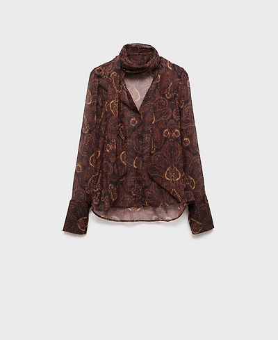 Mango Women's Foulard Paisley-Print Blouse