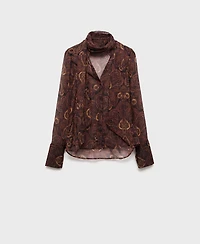 Mango Women's Foulard Paisley-Print Blouse
