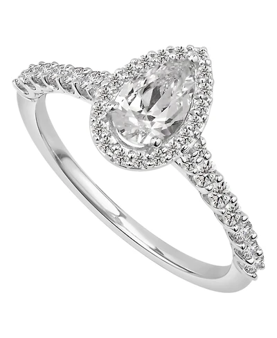 Gia Certified Diamonds Diamond Pear Halo Engagement Ring (1 ct. t.w.) in 14k White Gold