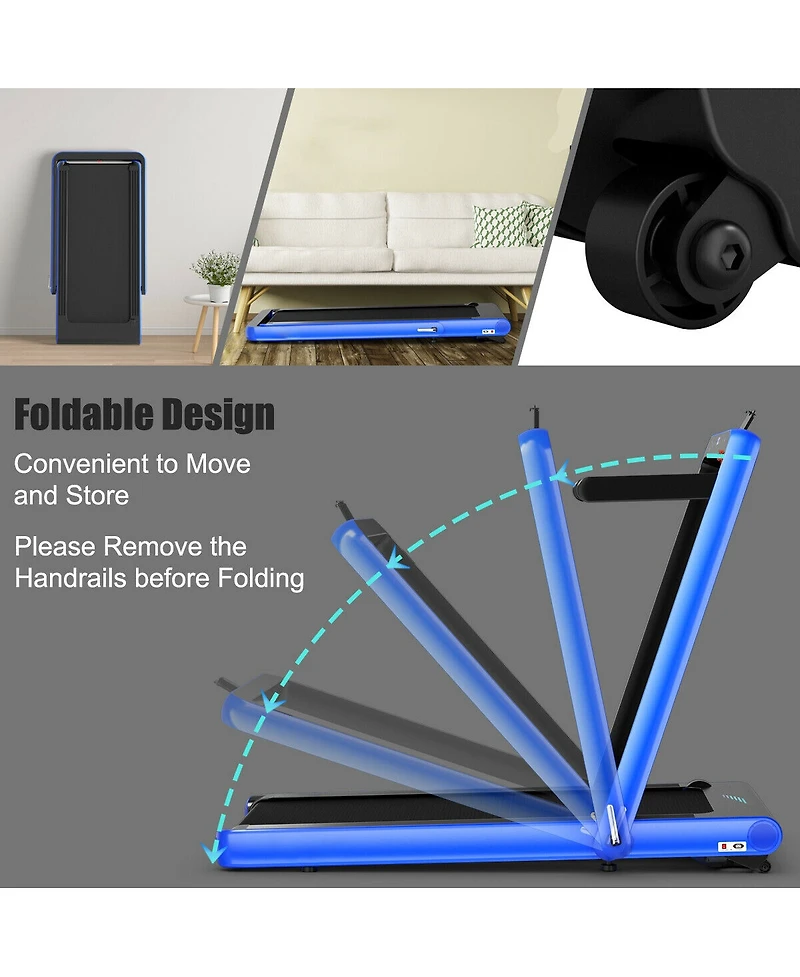 Skonyon 4.75HP 2 1 Folding Treadmill with Remote App Control