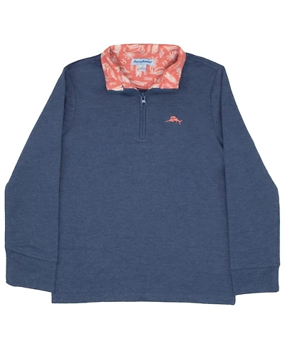 Tommy Bahama Big Boys Quarter-Zip Long Sleeve Knit Shirt