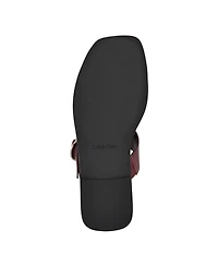 Calvin Klein Women's Meritt Leather Flat Slip-On Sandals
