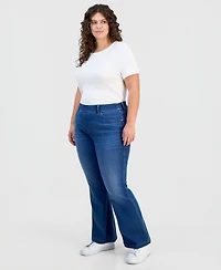 Style & Co Plus Pull-On Shaping High-Rise Bootcut Jeans, Macy's Exclusive