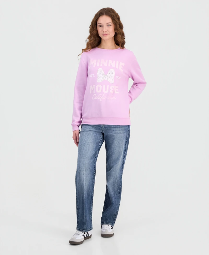 Disney Juniors' Embellished Minnie Mouse Crewneck Sweatshirt