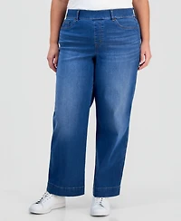 Style & Co Plus Pull-On Shaping High-Rise Wide-Leg Jeans