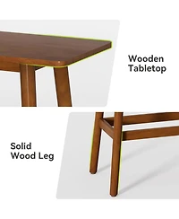 Tribesigns 63" Bar Table, Counter Height Table with Solid Wood Legs