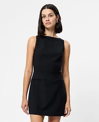 Fcuk Women's Whisper Square Neck Long-Sleeve Mini Dress