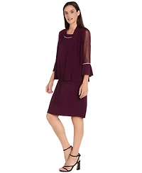 R & M Richards Women's 2-Piece Rhinestone Trim Detail Jacket Dress