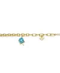 GiGiGirl 14K Gold Plated Charm Bracelet - "Sweet Heart & Watermelon Treat"