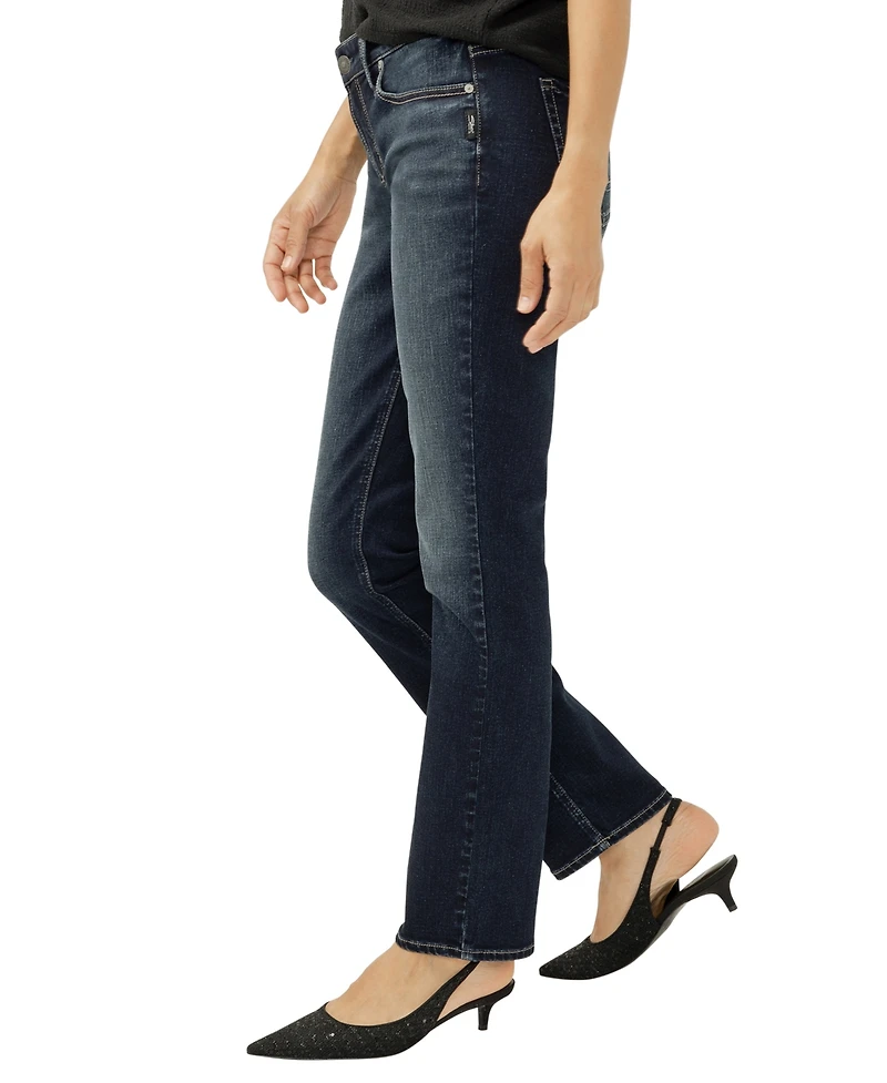 Silver Jeans Co. Women's Elyse Mid Rise Comfort Fit Straight