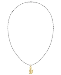 Lacoste Men's Arthor Silver Stainless Steel with Yellow Gold Crocodile Necklace