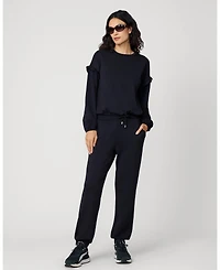 Cable & Gauge Women's Bubble Hem Jogger Set