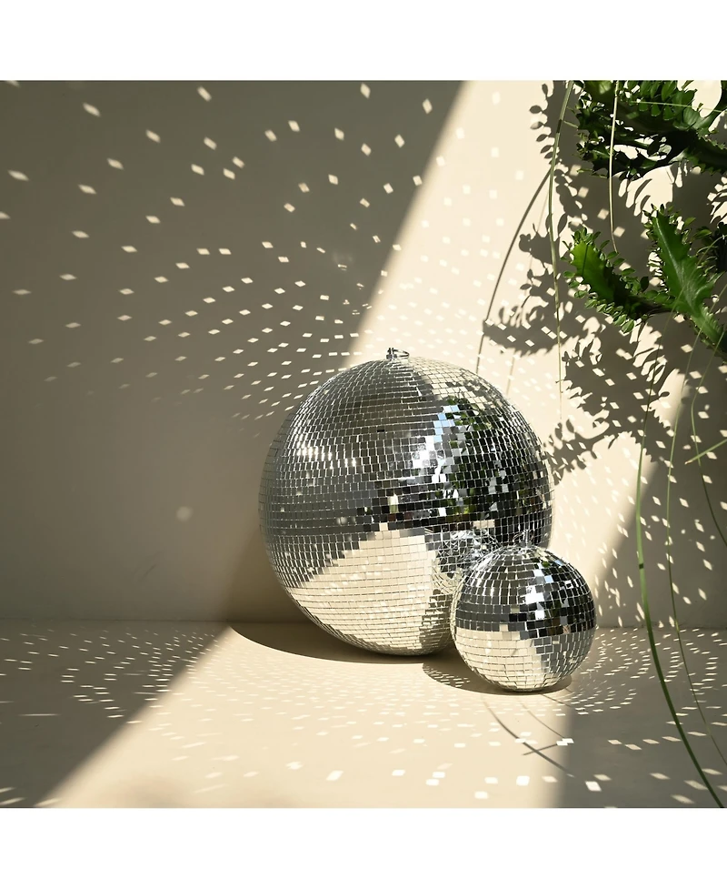 Yescom 4PCS 7" Small Disco Ball Mirror Mini Hanging Decor for 70s 80s Party Events Wedding Dj Dance Club Stage Lighting Silver