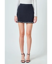 endless rose Women's Jewel Trim Knit mini Skirt