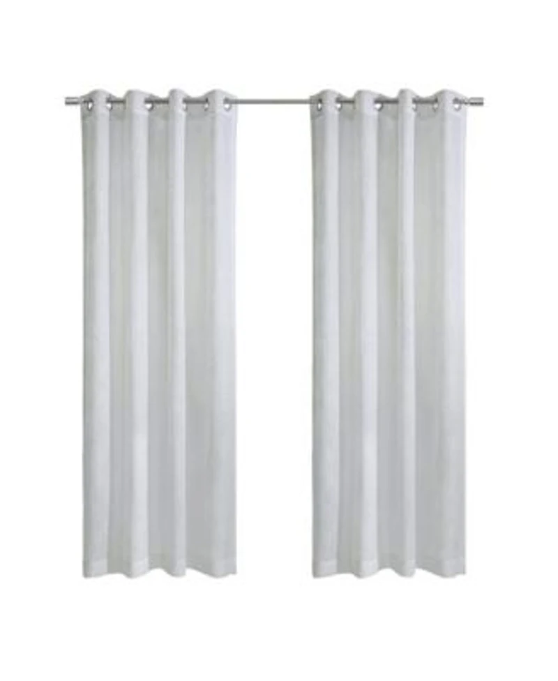 Thermaplus Margot 100 Blackout Subtle Textured Geometric Pattern Grommet Curtain Panel 52 X22 X 108 X22 White