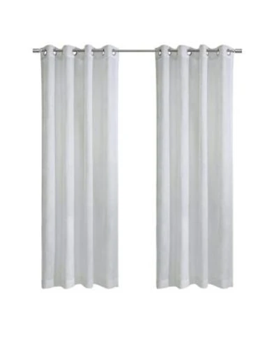 Thermaplus Margot 100 Blackout Subtle Textured Geometric Pattern Grommet Curtain Panel 52 X22 X 108 X22 White
