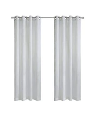 Thermaplus Margot 100 Blackout Subtle Textured Geometric Pattern Grommet Curtain Panel 52 X22 X 108 X22 White