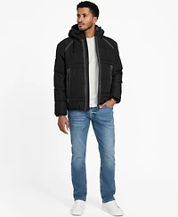 Guess Men's Hooded Ripstop Puffer Jacket