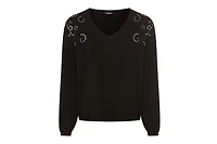 Olsen Women's Embellished Fine Gauge Sweater