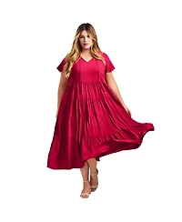 Avenue Women's Plus Lani Tiered Dress