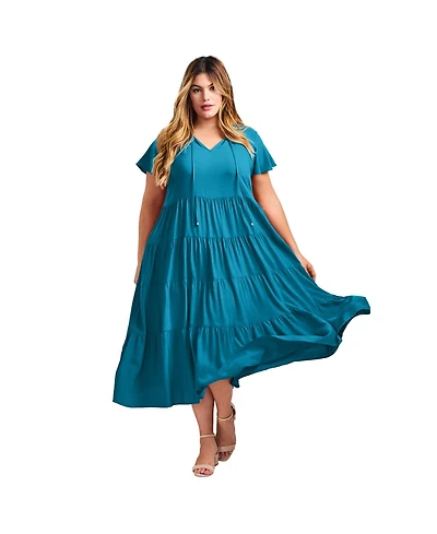 Avenue Women's Plus Lani Tiered Dress