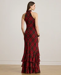 Lauren Ralph Women's Plaid Tiered Maxi Dress