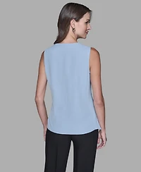 Karl Lagerfeld Paris Women's Sleeveless Bow Detail Top