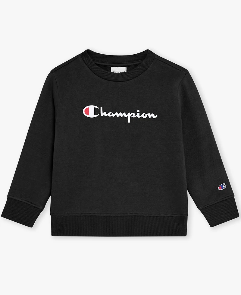 Champion Boys Toddler 2T-4T Crewneck T-Shirt and Pants, 2-Piece Set