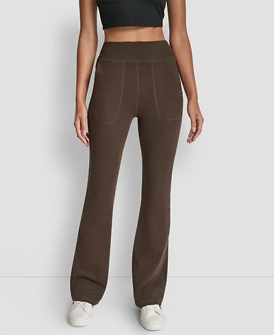 Dkny Women's Thermal High Waist Flare Pants