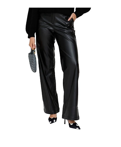 Lily and Lionel London Women's Gaia Wide Leg Leather Trouser