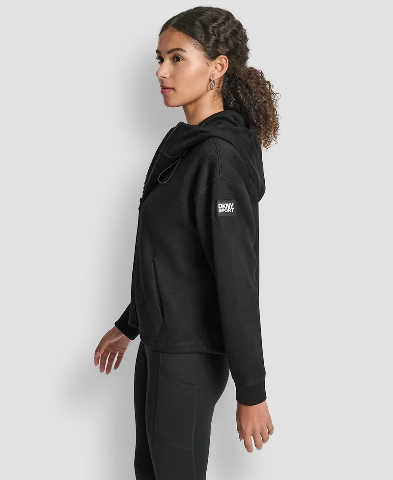 Dkny Women's Hooded Neck Zipper Jacket