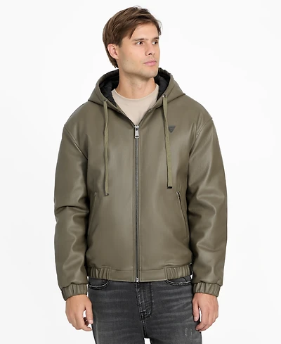 Guess Men's Hooded Full-Zip Jacket