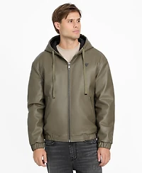 Guess Men's Hooded Full-Zip Jacket