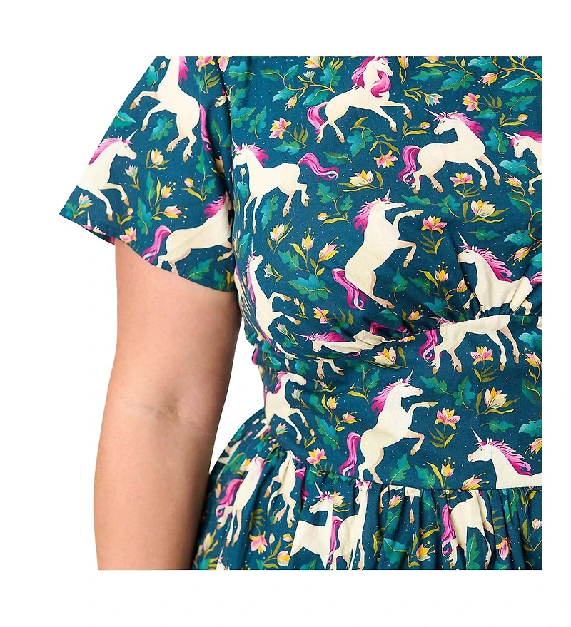 Unique Vintage Plus Smocked Back Swing Dress