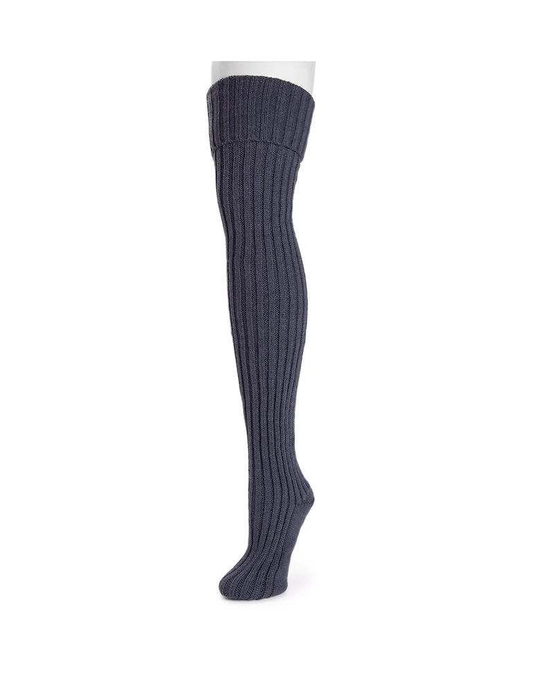 Muk Luks Women's Chunky Ribbed Over the Knee Socks